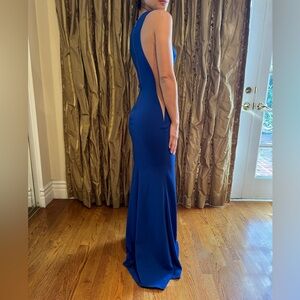 Nicole Bakti Royal Blue Backless Dress